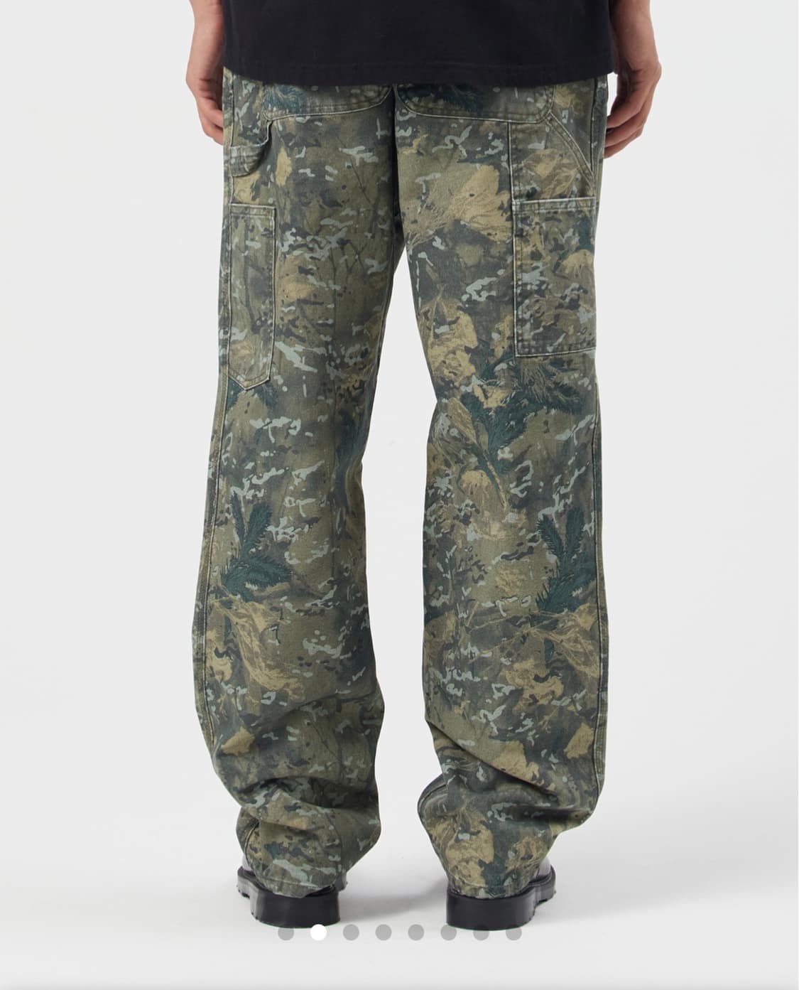 칼하트 싱글니 팬츠 디어본 카모 콤비 그린 스톤 워시드 상품이미지7