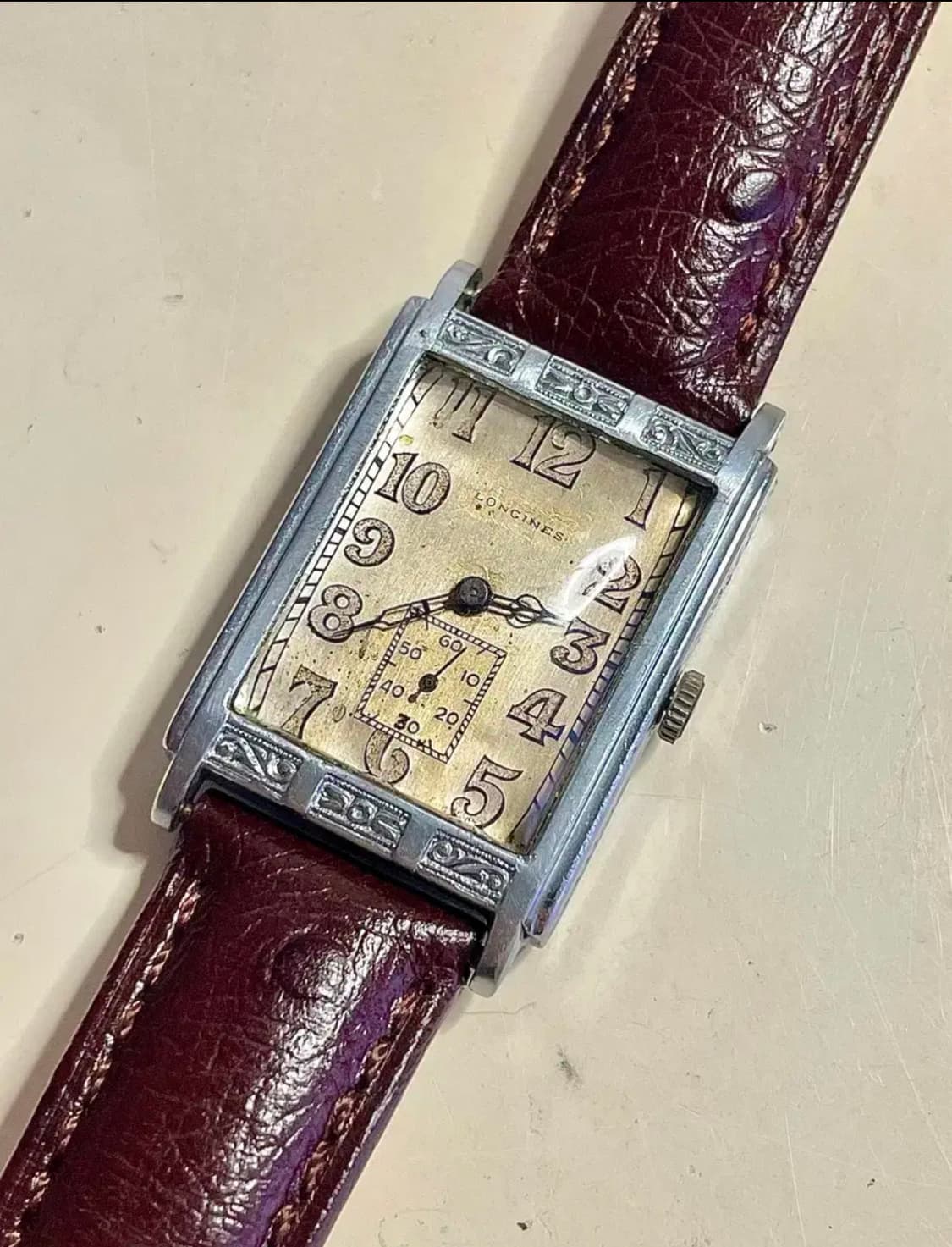 수리완료! 1920년대 빈티지 론진 사각 탱크 수동시계 LONGINES 상품이미지1