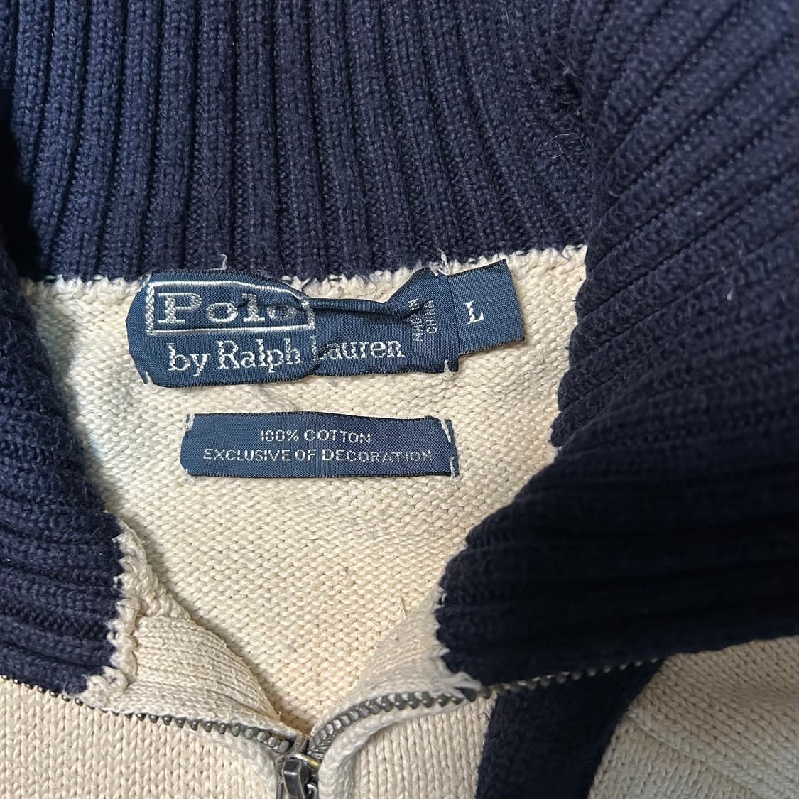 [L] 폴로 랄프로렌 사이드 라인 하프집업 니트 상품이미지5