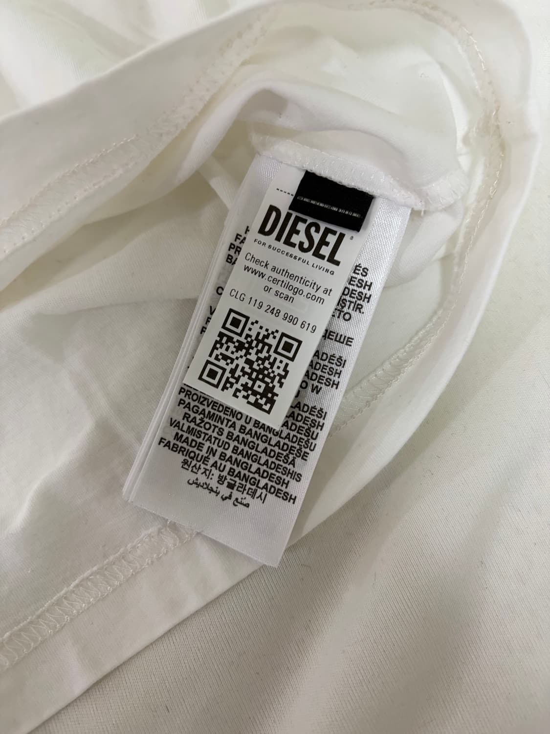 DIESEL LOGO-FLOCKED T-shirt WHITE 상품이미지5