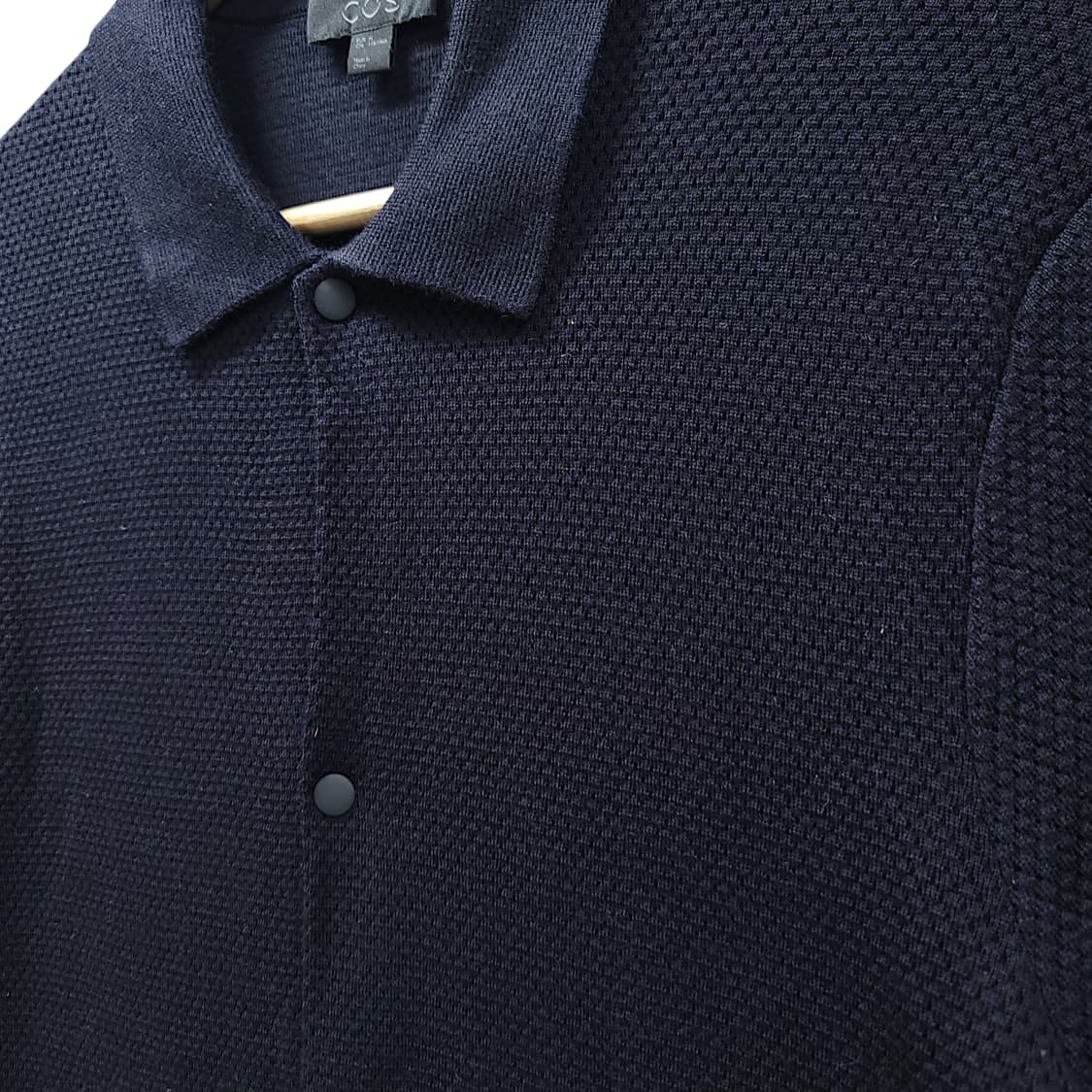 [M] 코스(COS) 다크네이비 울 카라 셔츠 가디건 상품이미지4
