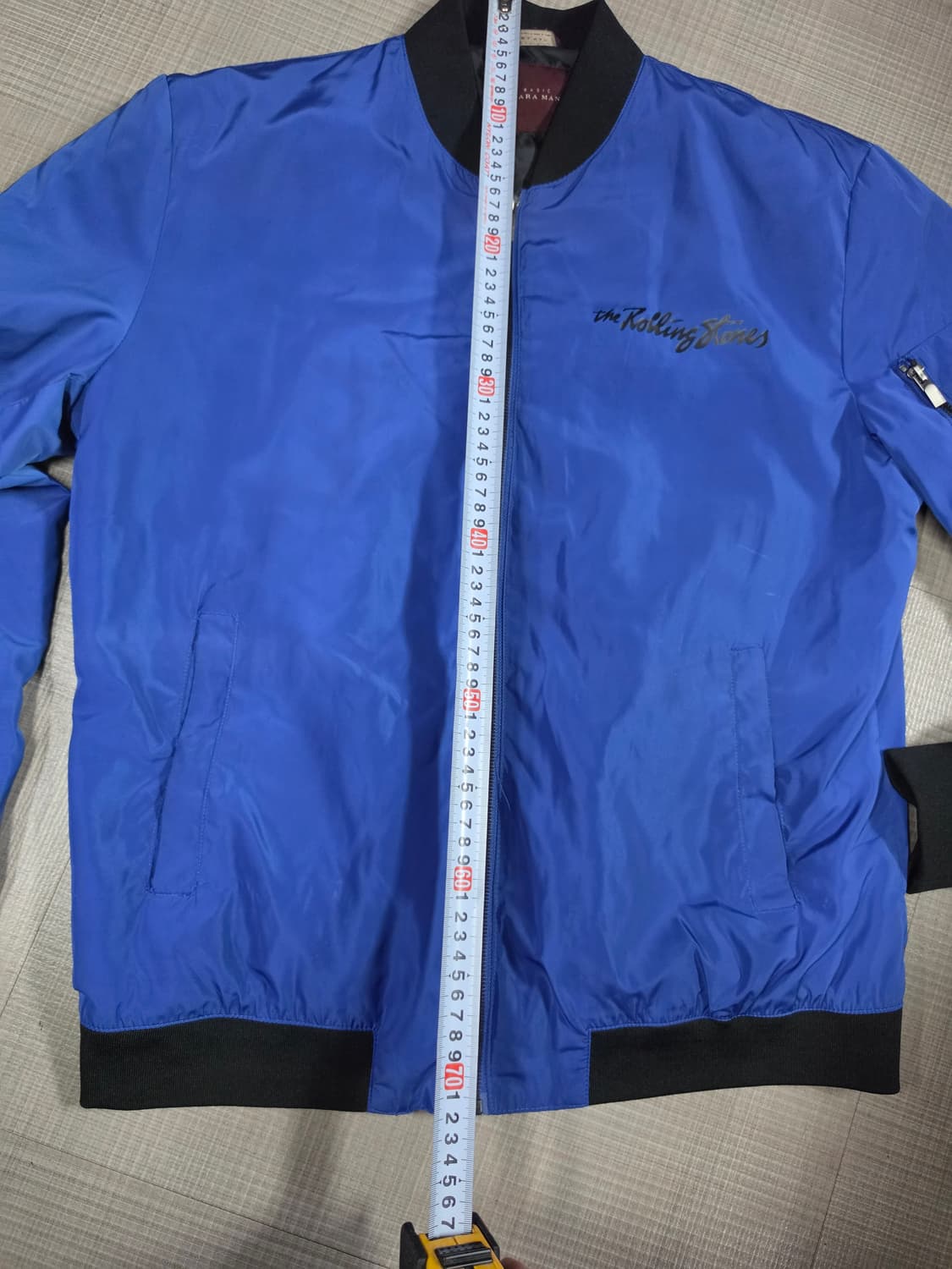 자라 X 롤링스톤즈 블루 봄버 자켓 스카쟌 상품이미지3