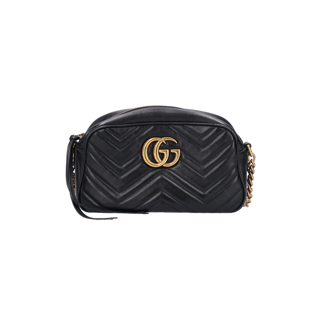 구찌 447632 GG 마몽 마틀라세 스몰 체인 숄더백 레더 블랙 상품이미지1