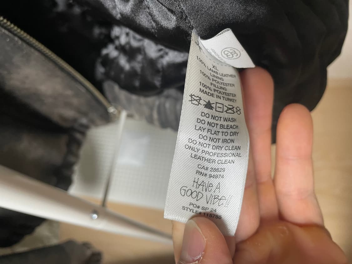 스투시 스톤워시 레더 워크 자켓 워시드 블랙 상품이미지2