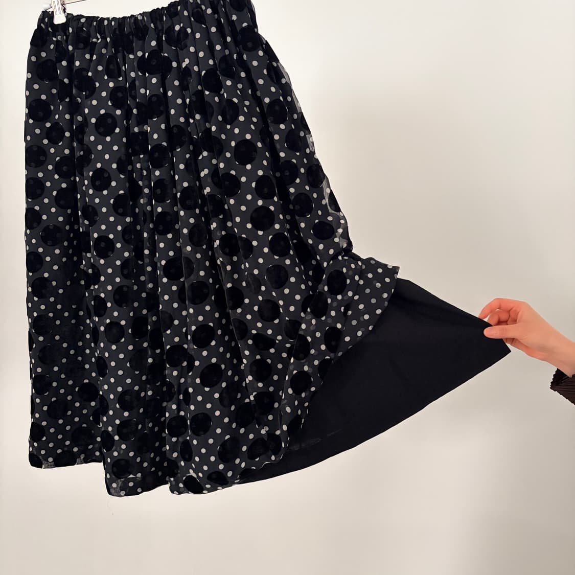 Mixed Dot Shirring Skirt 상품이미지6