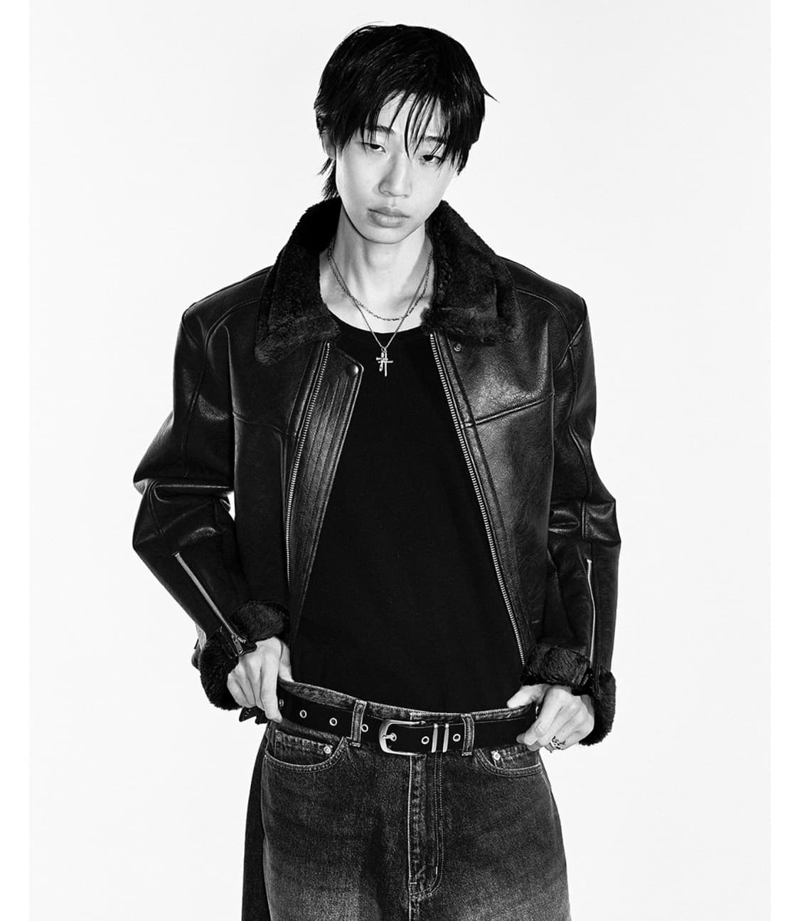 HALEINE 알렌느 3D 블랙 시어링 크롭 무스탕 자켓 2사이즈 상품이미지2