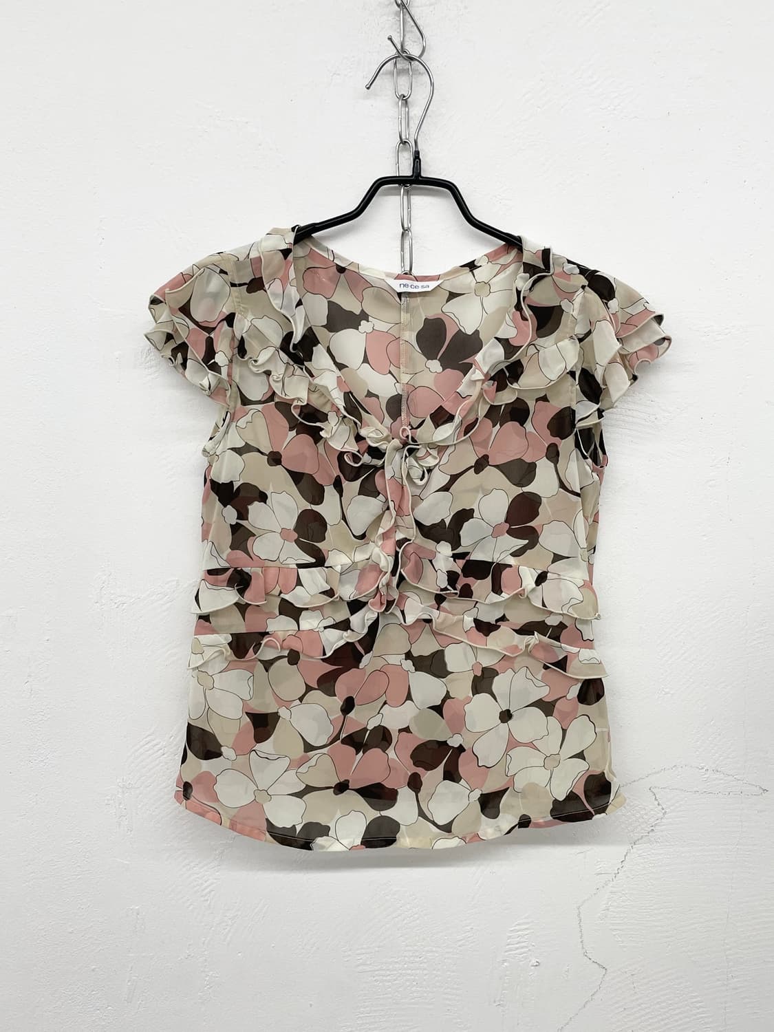 플로럴 시어 프릴 블라우스 상품이미지4