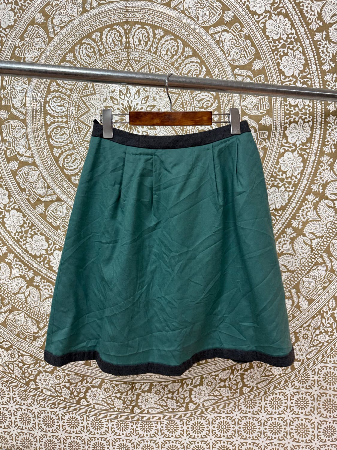 ANATELIER 빈티지 리본 민트 배색 미디스커트  상품이미지4