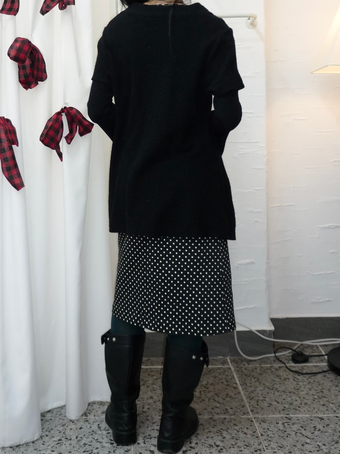 Boucle black half knit 상품이미지3