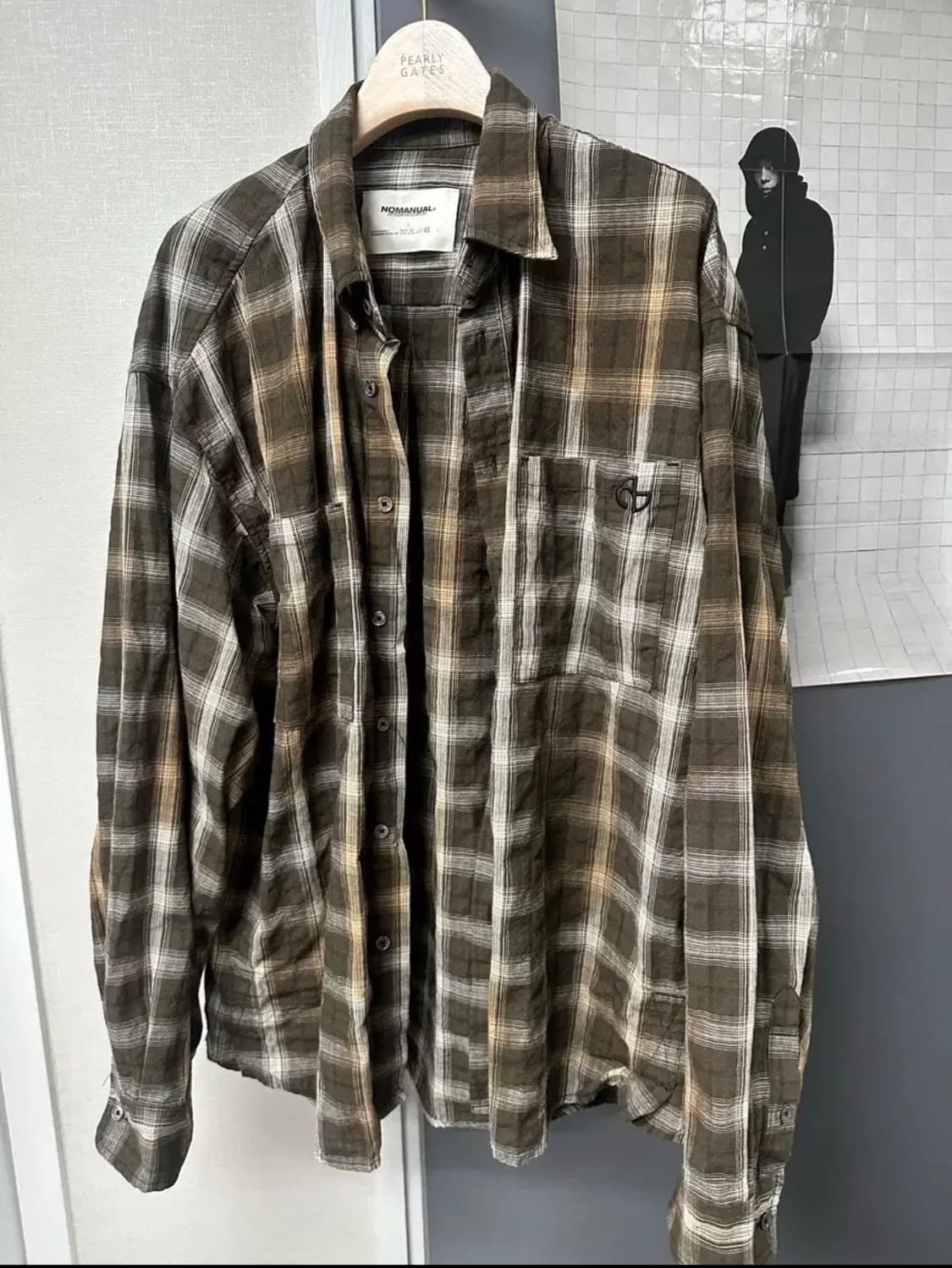 노매뉴얼 O.D 체크셔츠 브라운 L 상품이미지1