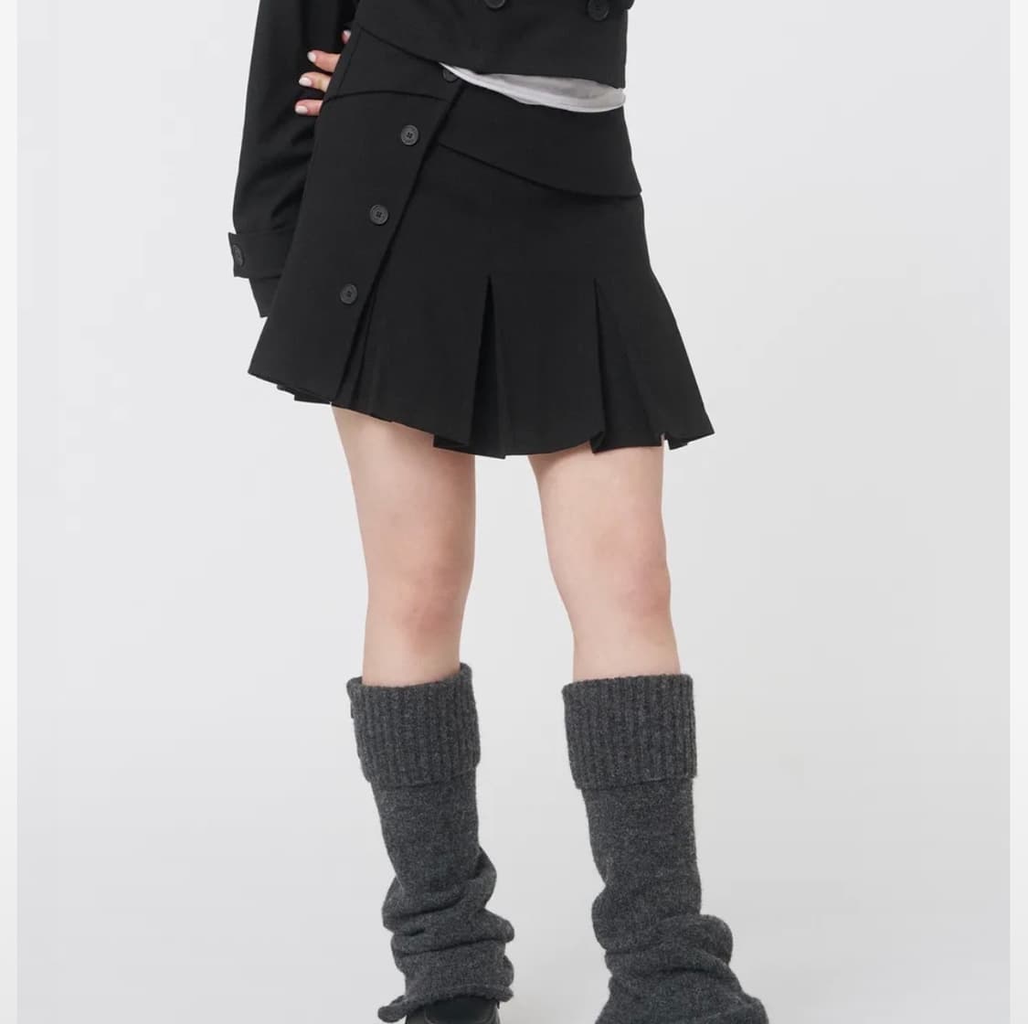 무신사 미세키서울 플리츠 랩 미니 미디 스커트 치마 블랙 코이세이오헤시오 상품이미지1