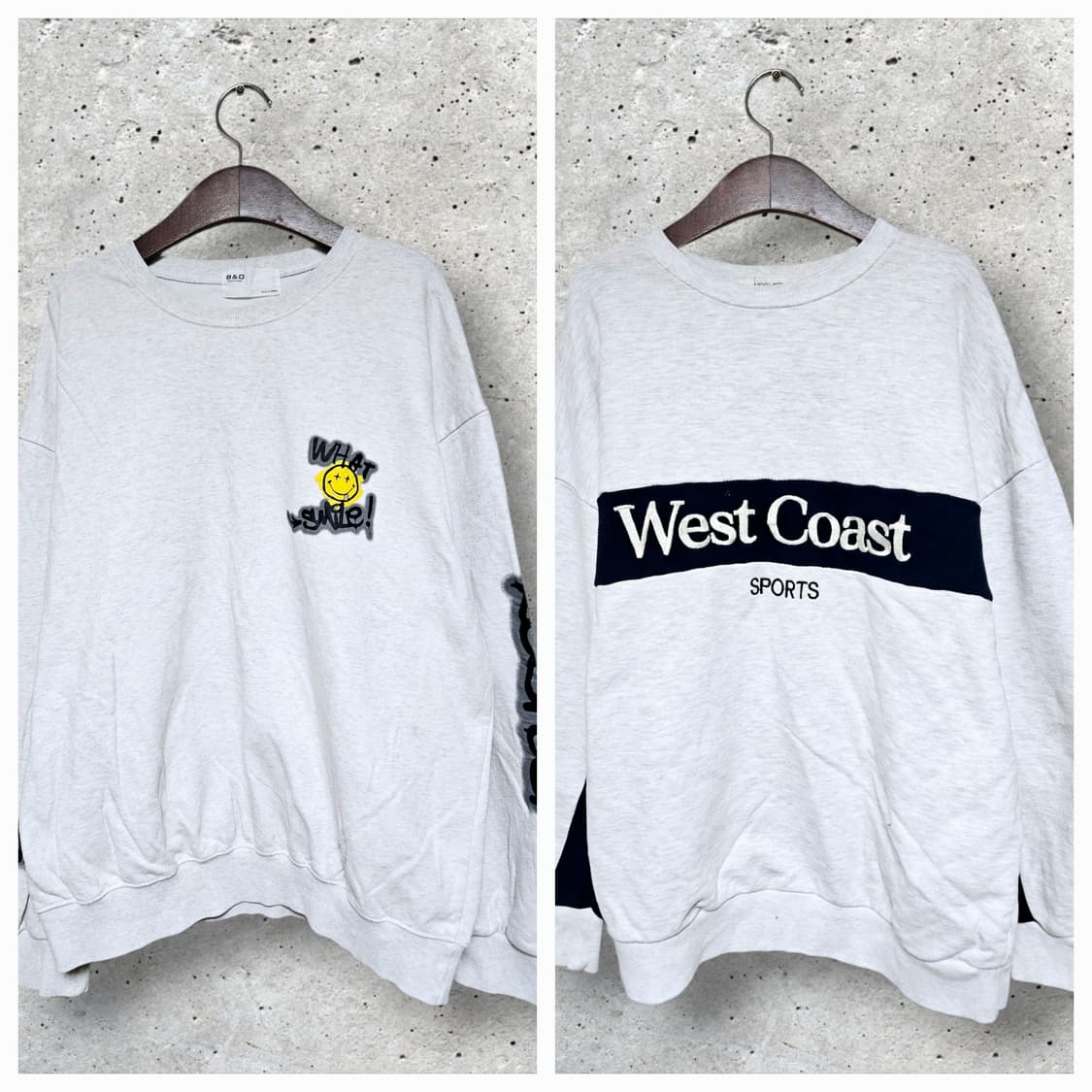 남성 맨투맨 2장 일괄 (105/XL) 상품이미지1