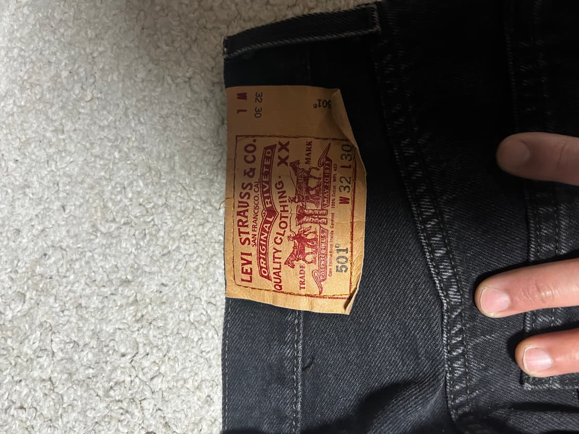 리바이스501 흑청 32/30 판매 상품이미지3