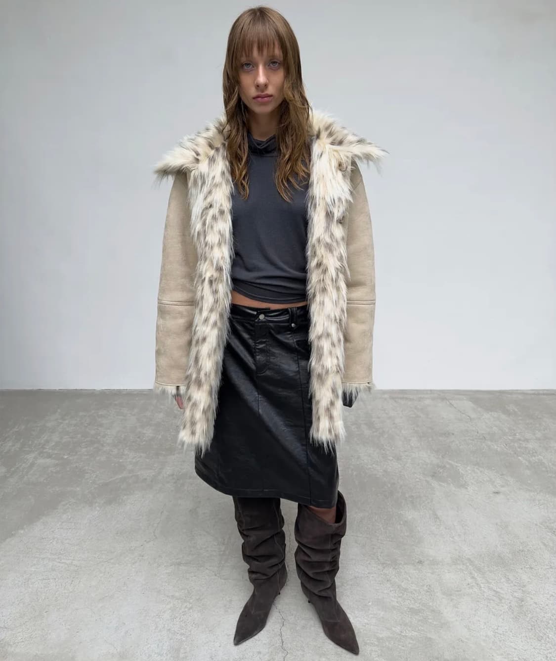 선번프로젝트 리버시브 퍼 무스탕 베이지 상품이미지3