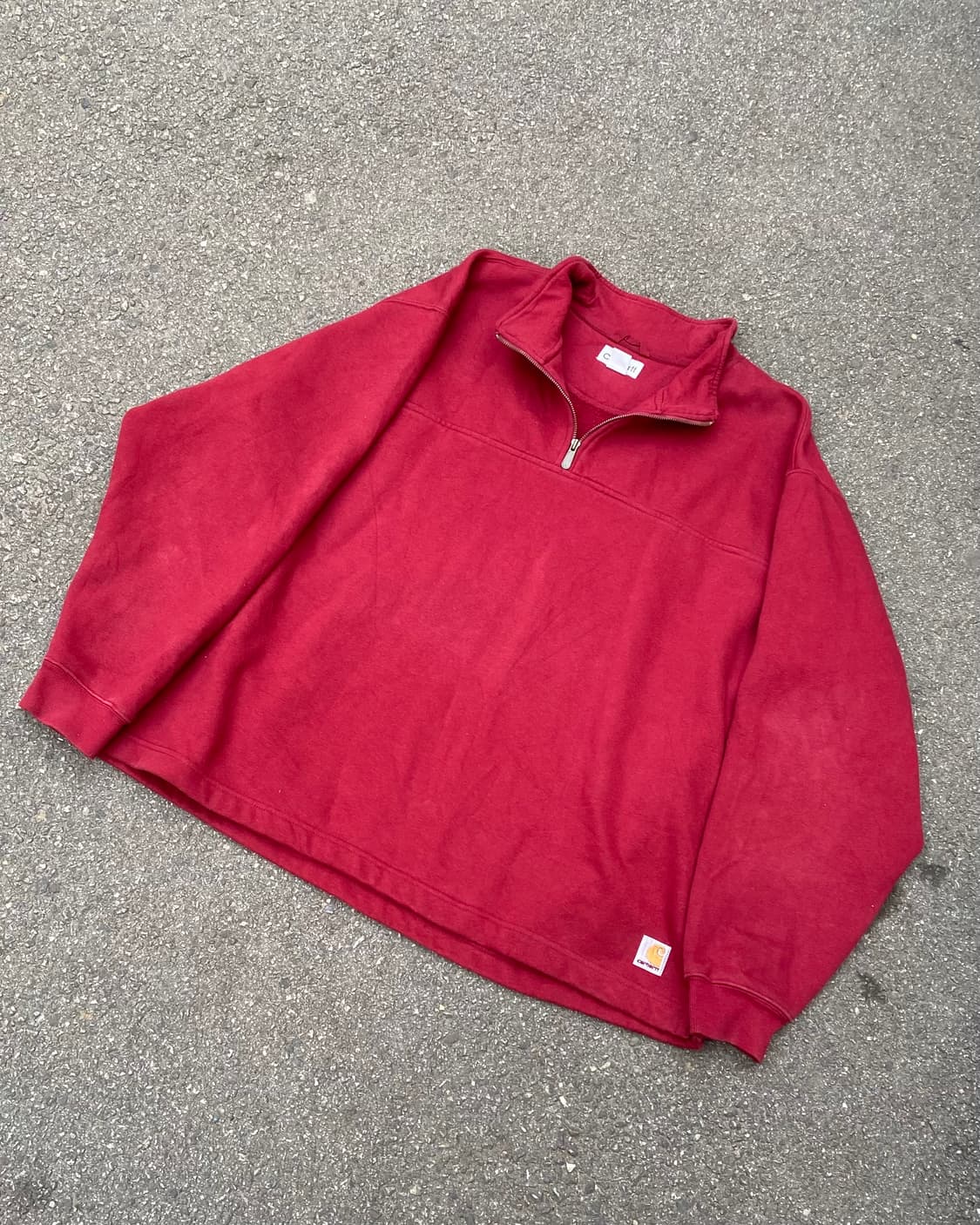 3XL) 칼하트 레드 반집업 스웻셔츠 상품이미지2