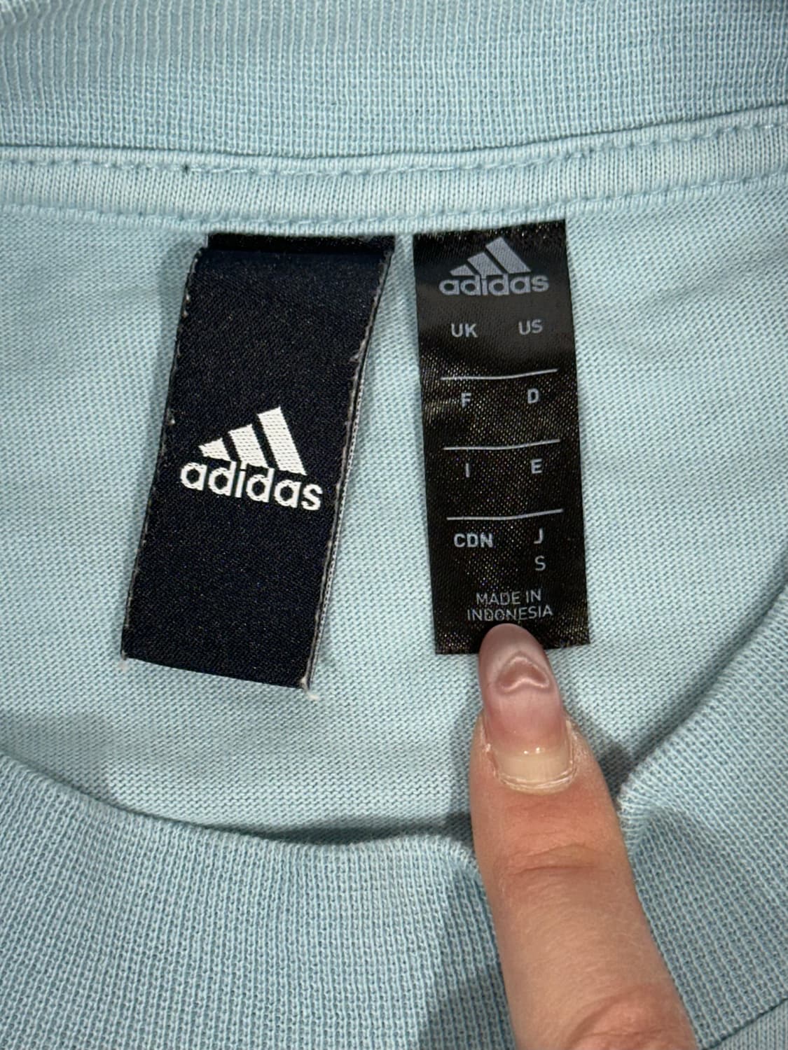 아디다스 크롭 소라색 맨투맨 롱슬리브 S 상품이미지6