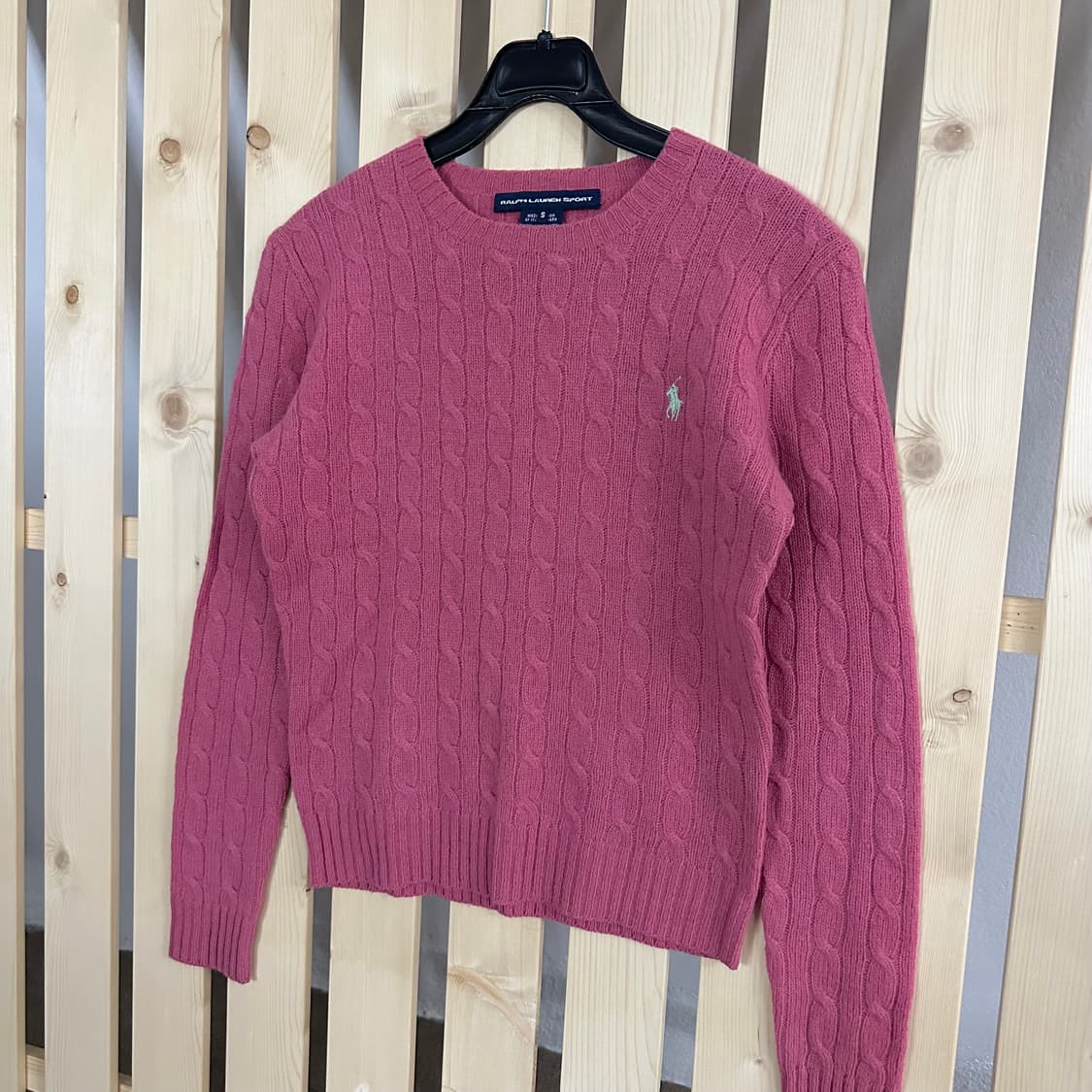 (S) 폴로 핑크 케이블 니트 스웨터 상품이미지2