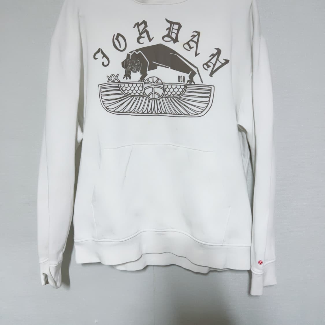 조던 화이트 프린팅 올드스쿨 봄 공용 후드티 상품이미지3