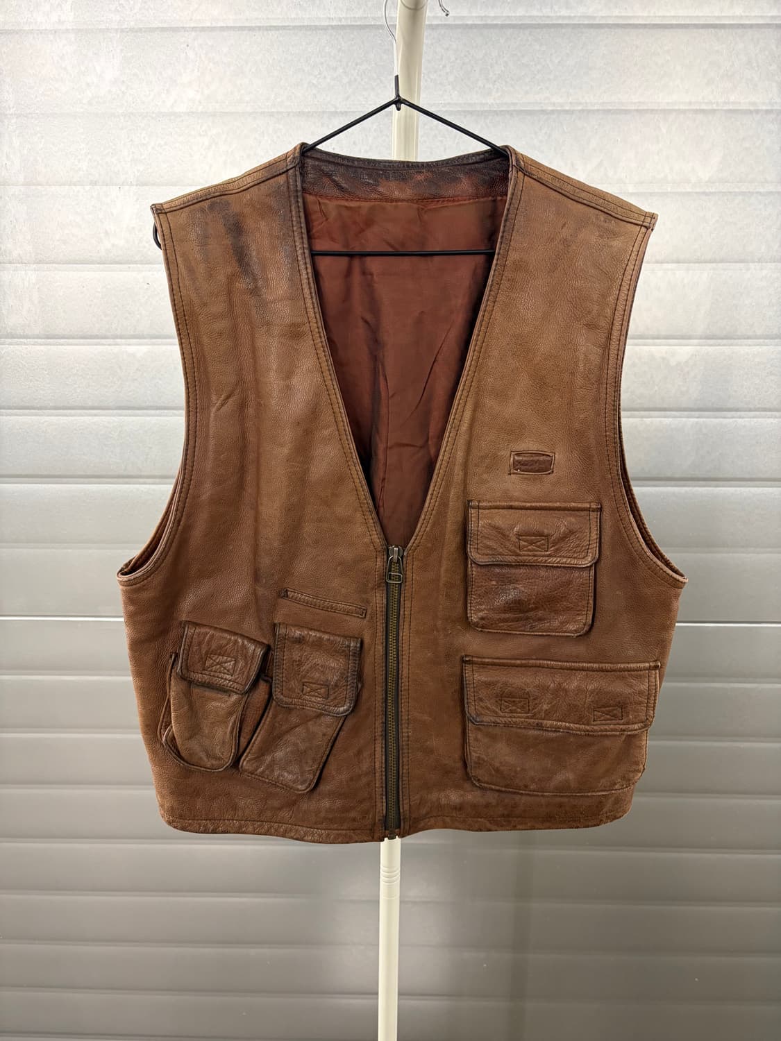 빈티지 리얼레더 헌팅 베스트 XL 상품이미지2