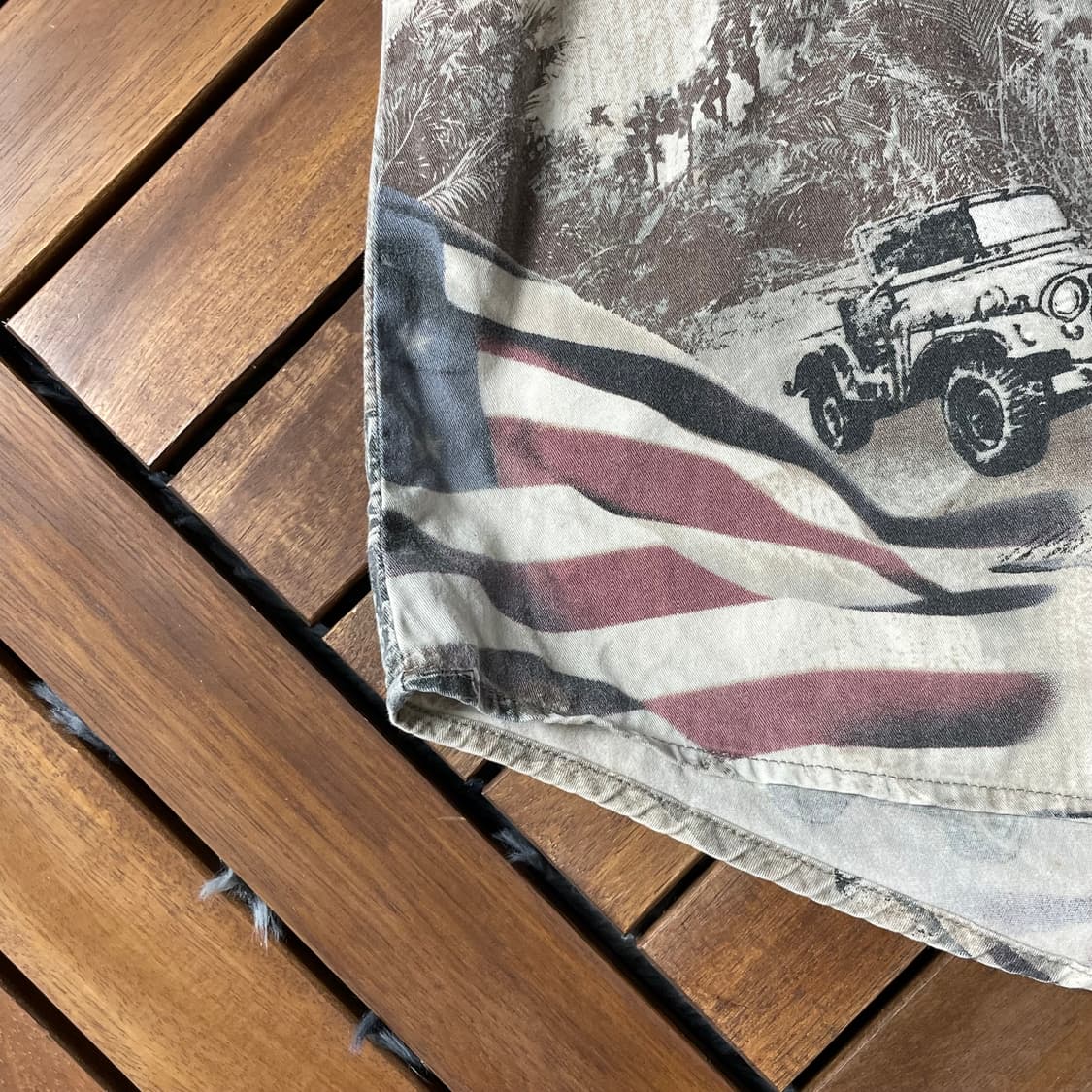 [XL]빈티지 성조기 USA아미 프린팅 반팔 셔츠 상품이미지6