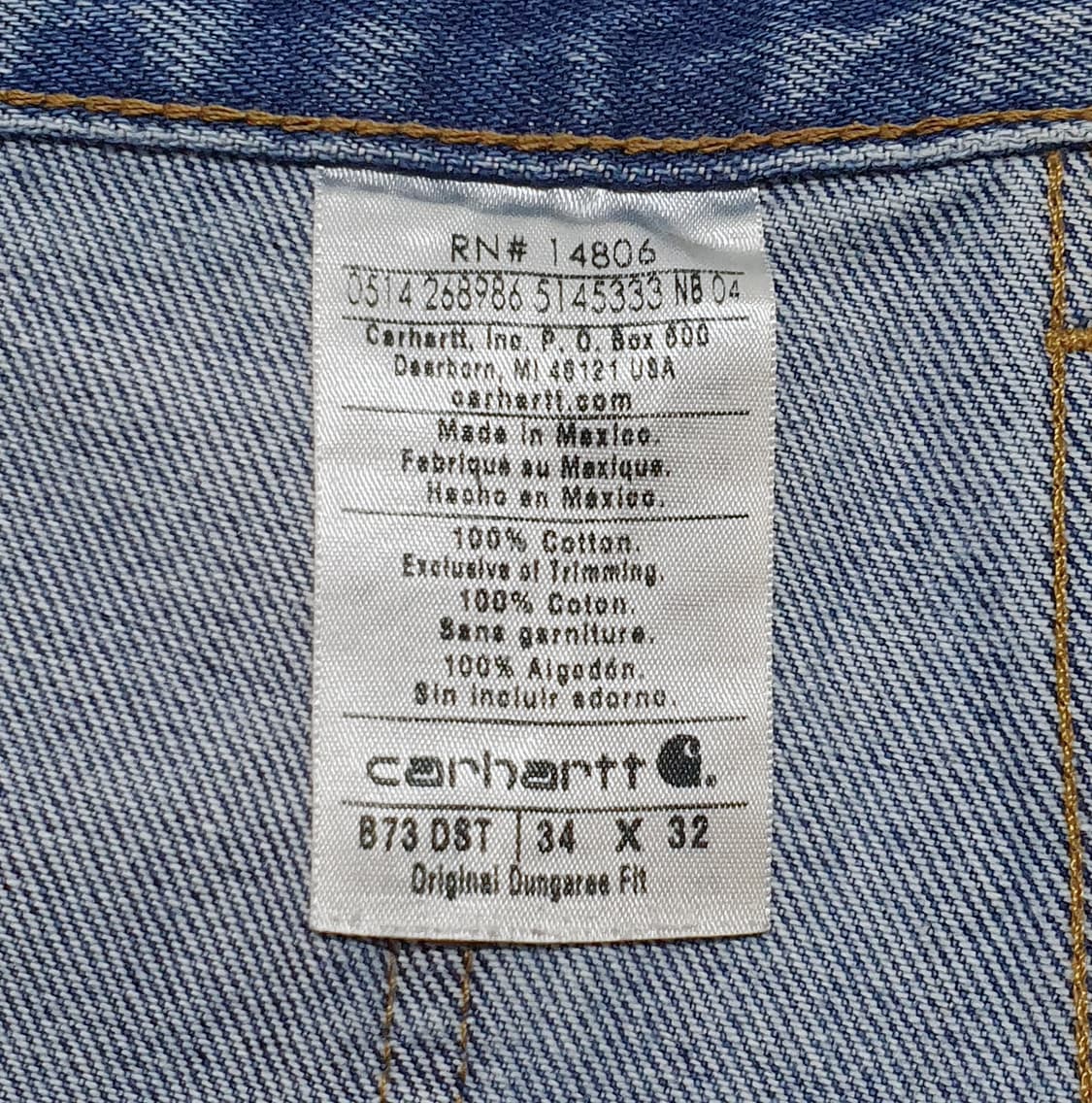 칼하트 더블니 데님 B73 (32~34) 오리지널 덩가리 핏 상품이미지7