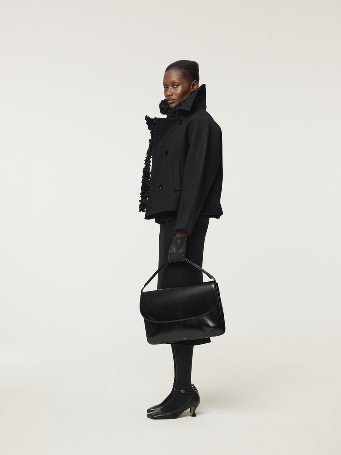 렉토 RECTO 프라이머리 울 숏 피코트 블랙 상품이미지5