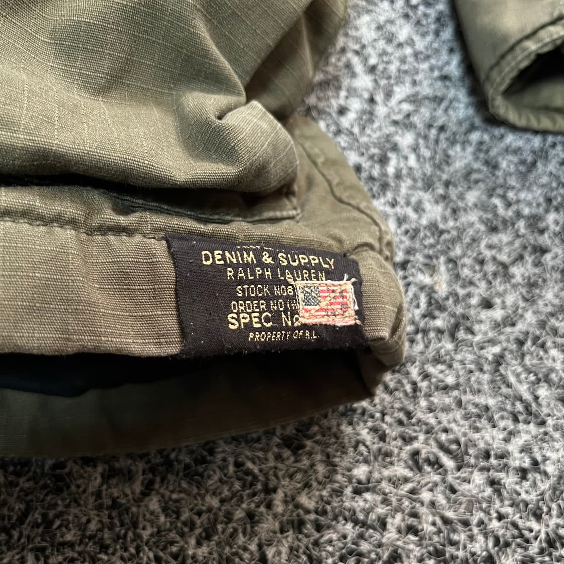 데님앤서플라이 랄프로렌 후드 야상 점퍼 카키 s 상품이미지4