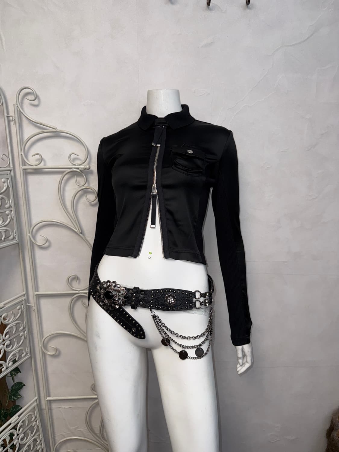 DIESEL satin crop jacket black 상품이미지9
