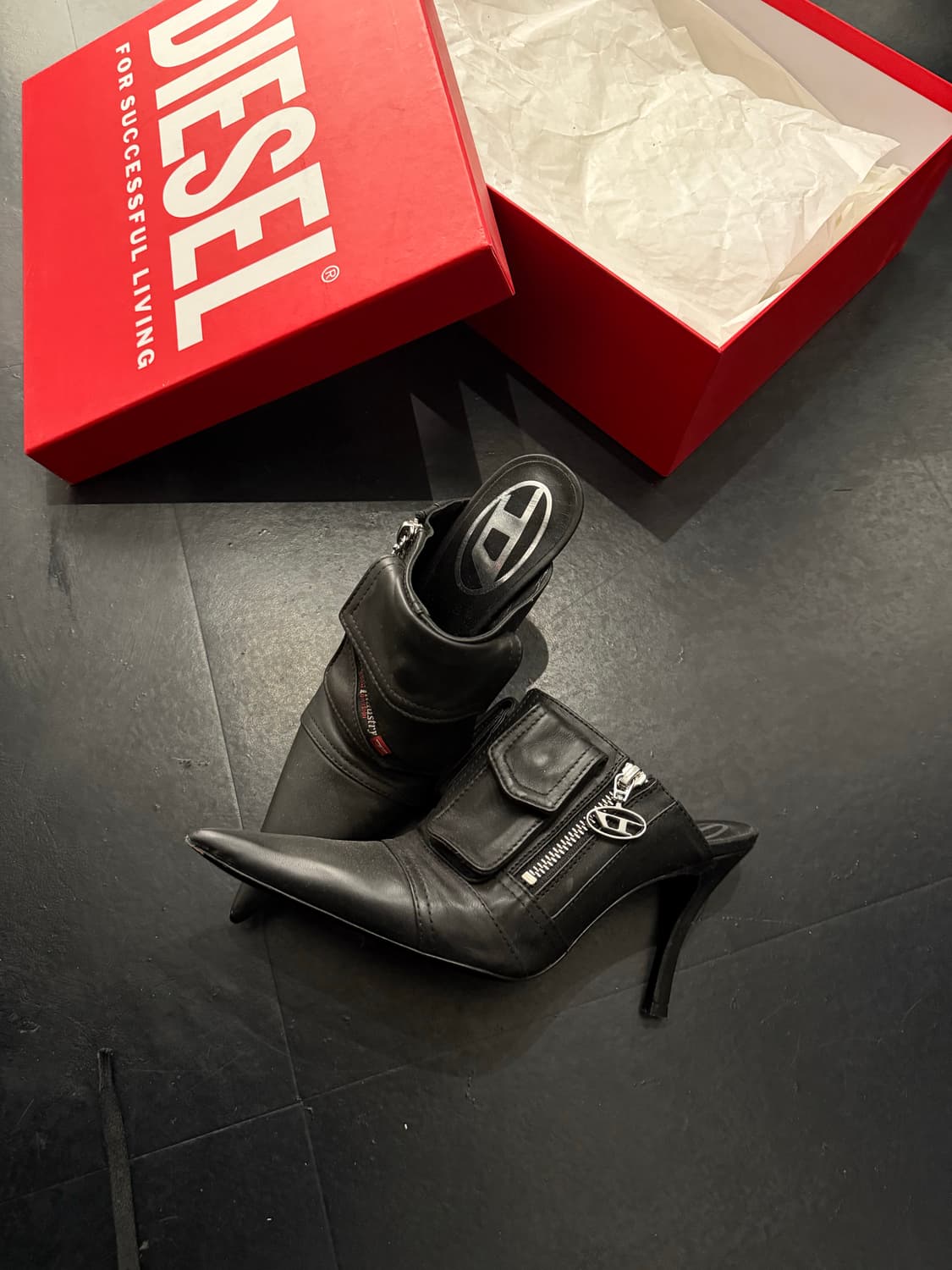 Diesel D-Logo Zip Heeled Mule 상품이미지5