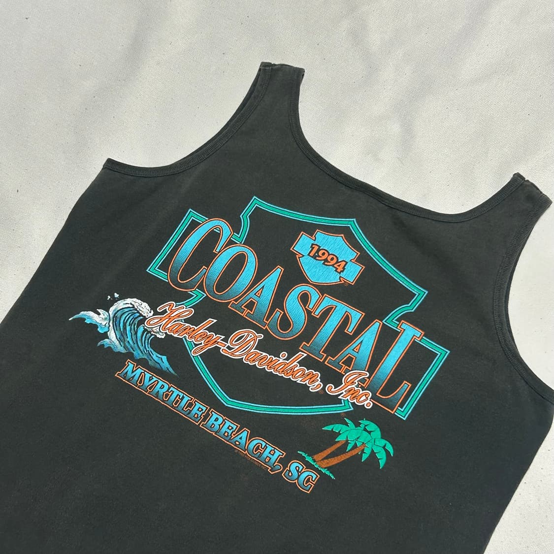 L 할리데이비슨 늑대 프린팅 나시 상품이미지1