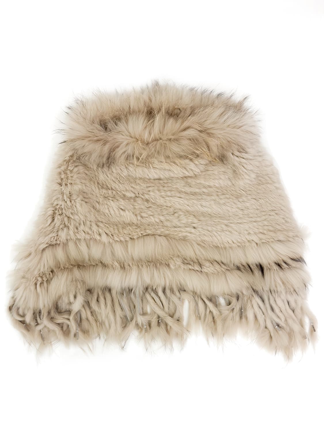 Rabbit  Fur Fringe Pancho Cape/ Os 상품이미지3