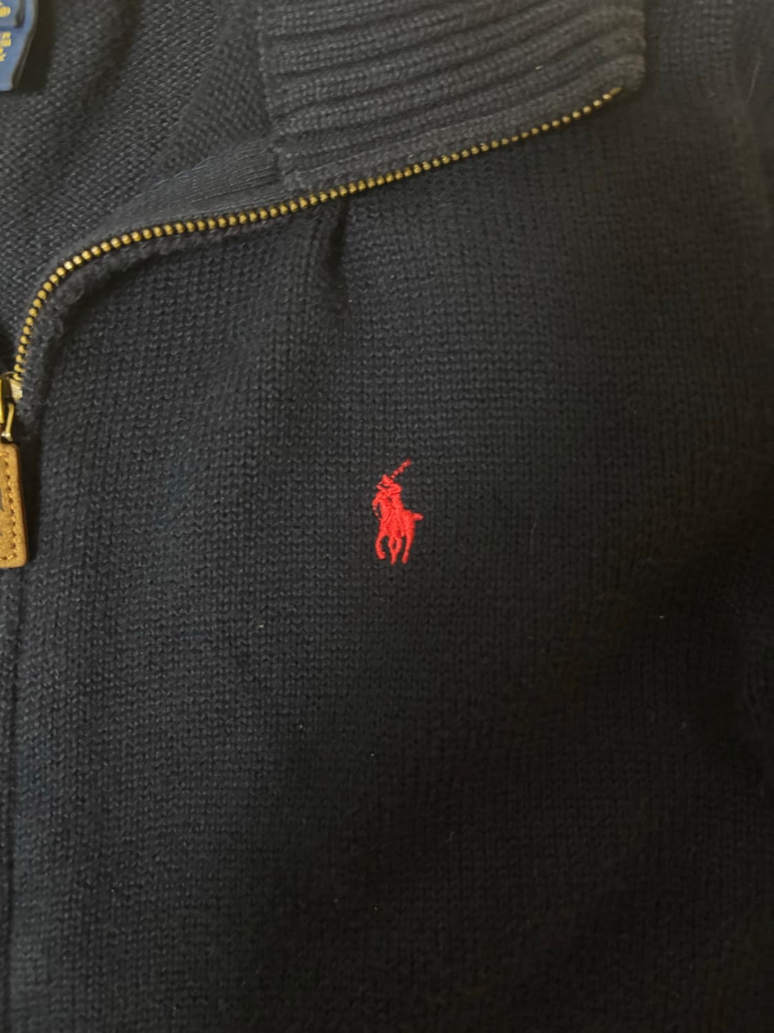 폴로 랄프로렌 네이비 니트집업 상품이미지3