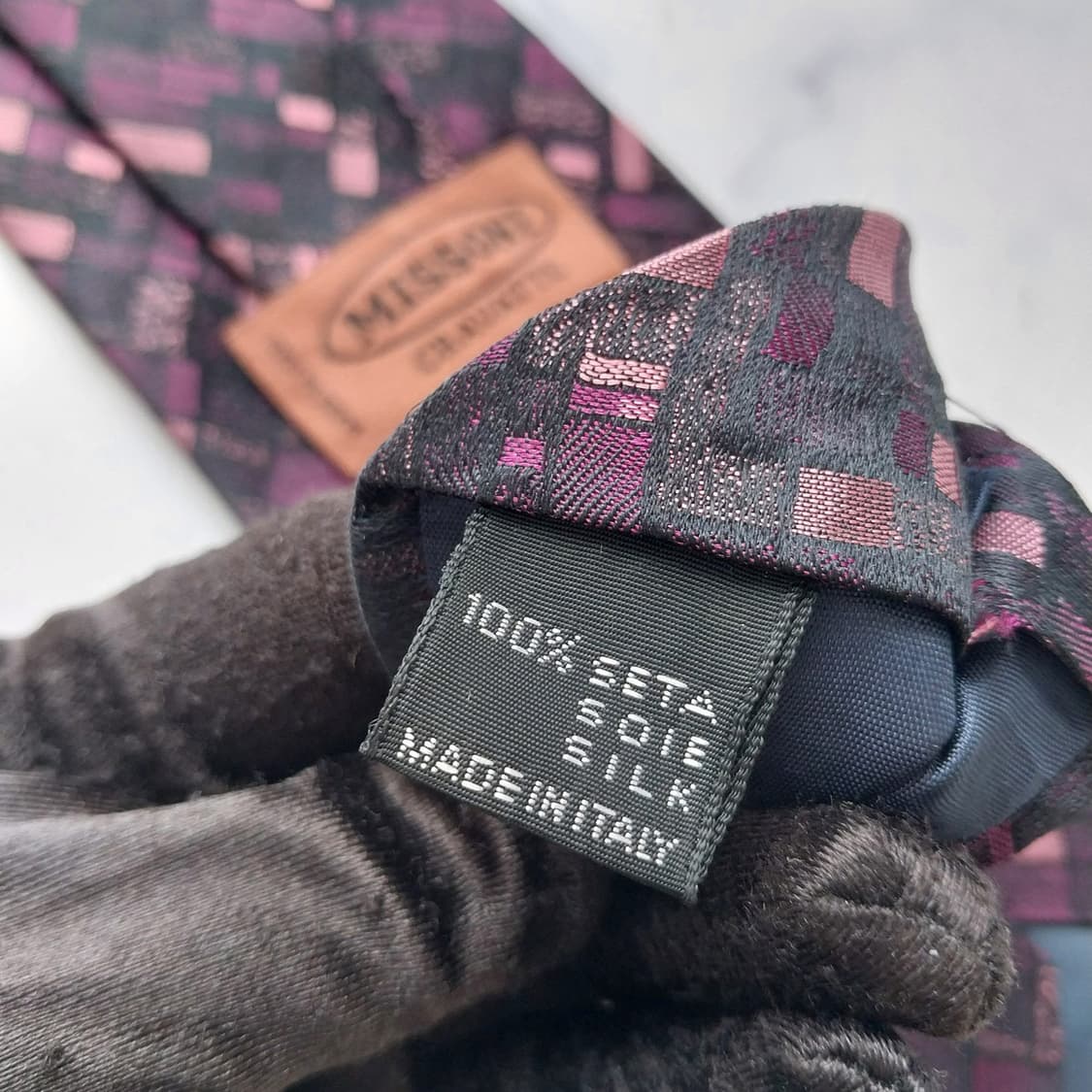 미쏘니 실크 퍼플 믹스 패턴 넥타이 10cm A+등급 K2308 상품이미지10