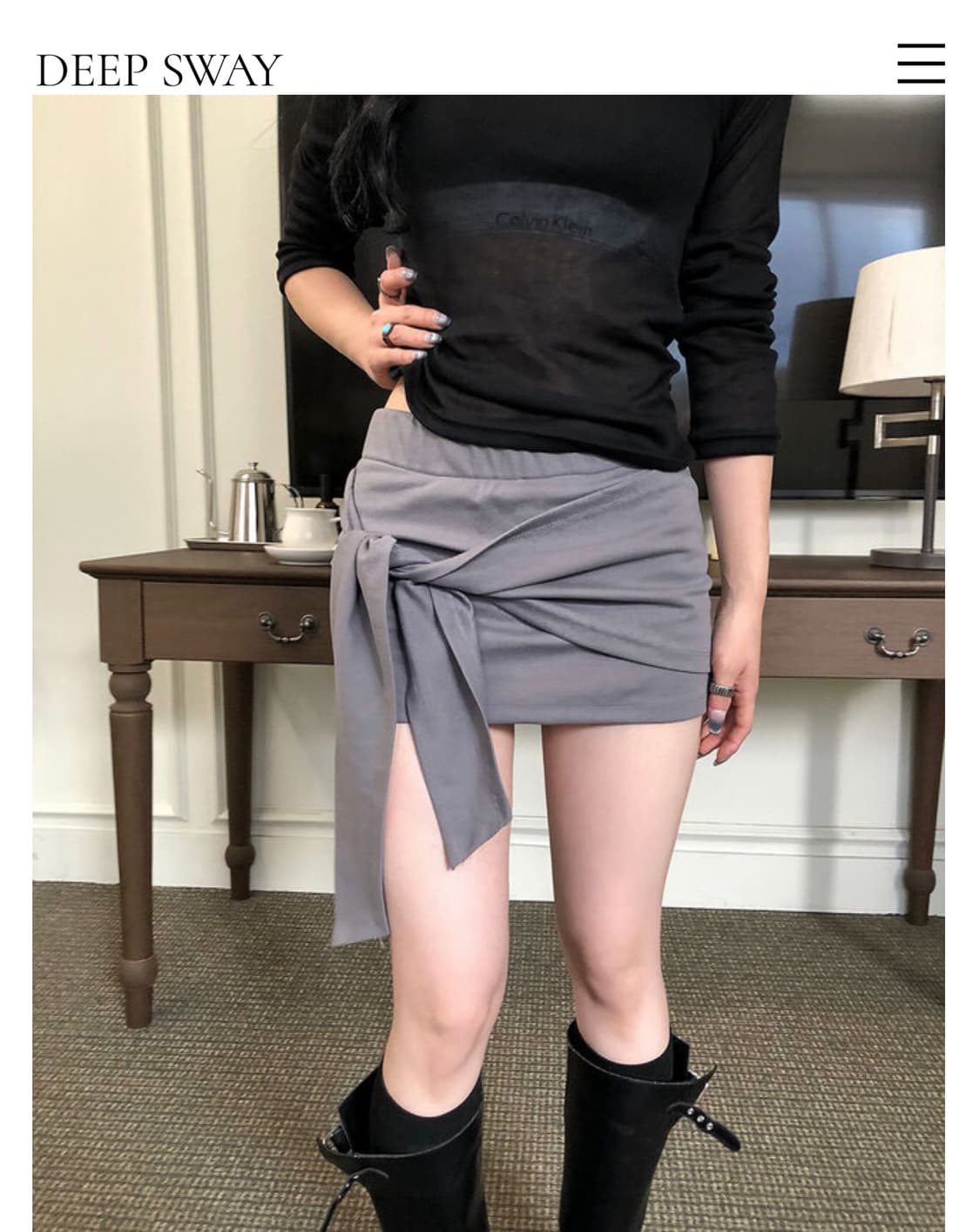 딥스웨이 deepsway Tie Skirt 상품이미지1