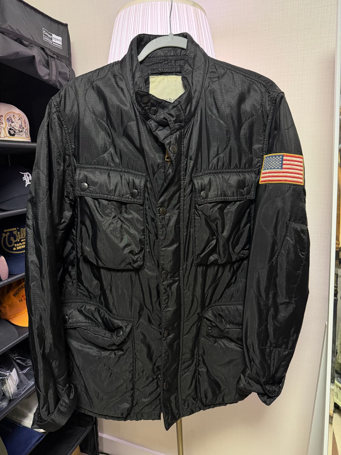 데님앤서플라이 랄프로렌 성조기 퀼팅 밀리터리 자켓 XL 상품이미지1