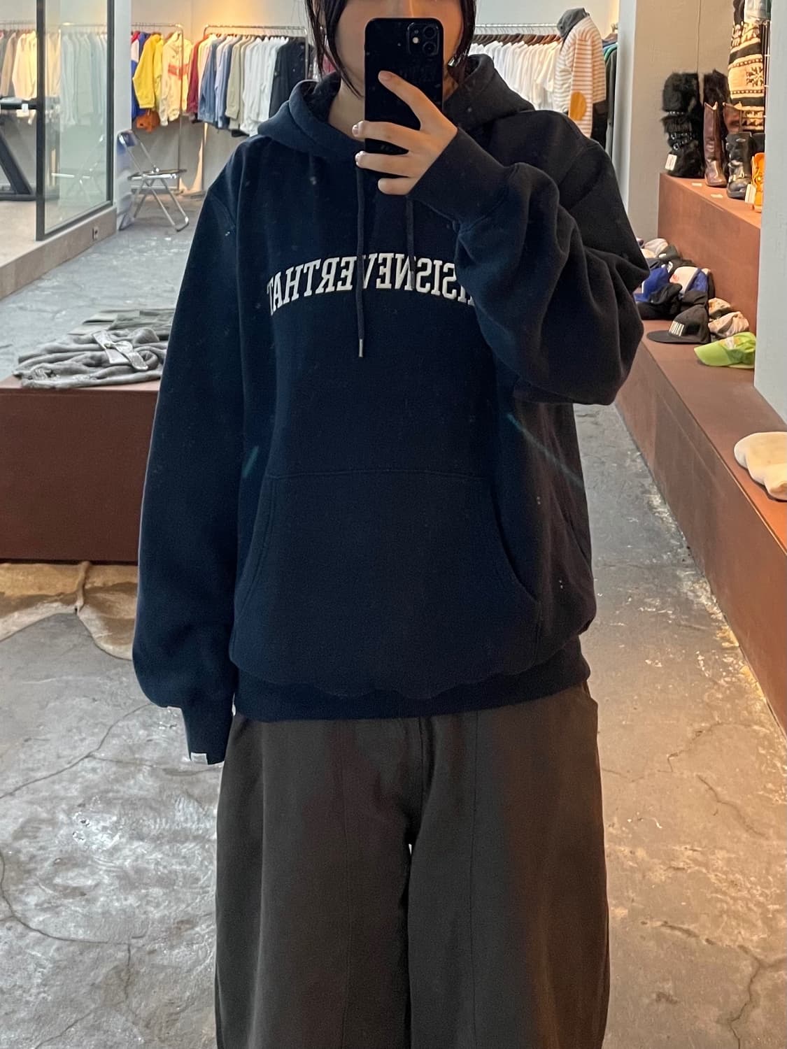 디스이즈네버댓 아치 로고 네이비 후드티 H550 상품이미지1