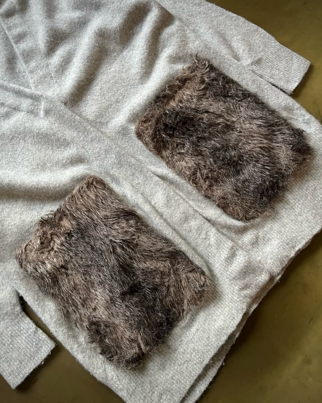 ADAWAS アダワス Big Fur Pocket Wool Cardigan 상품이미지5