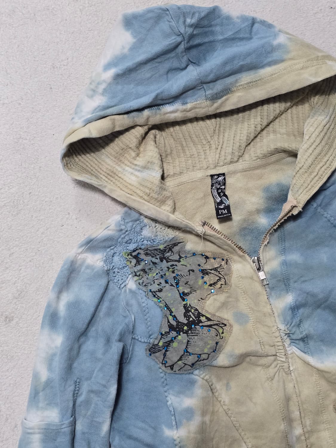 PM USA 빈티지 프린팅 플라워 패치 후드집업  상품이미지5