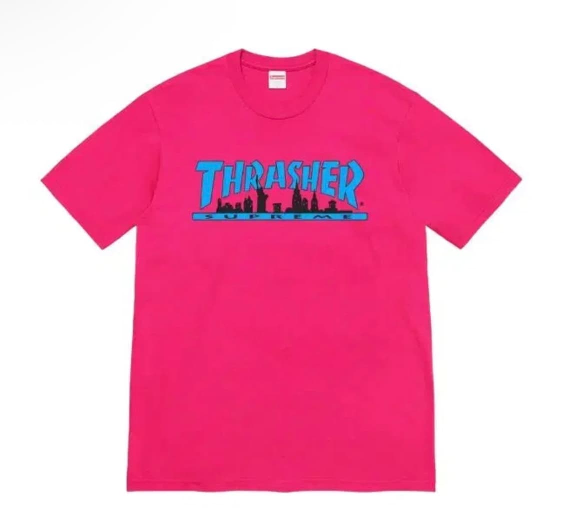 [L]슈프림 x 트레셔 스카이라인 티셔츠 핑크 - 21FW 상품이미지2