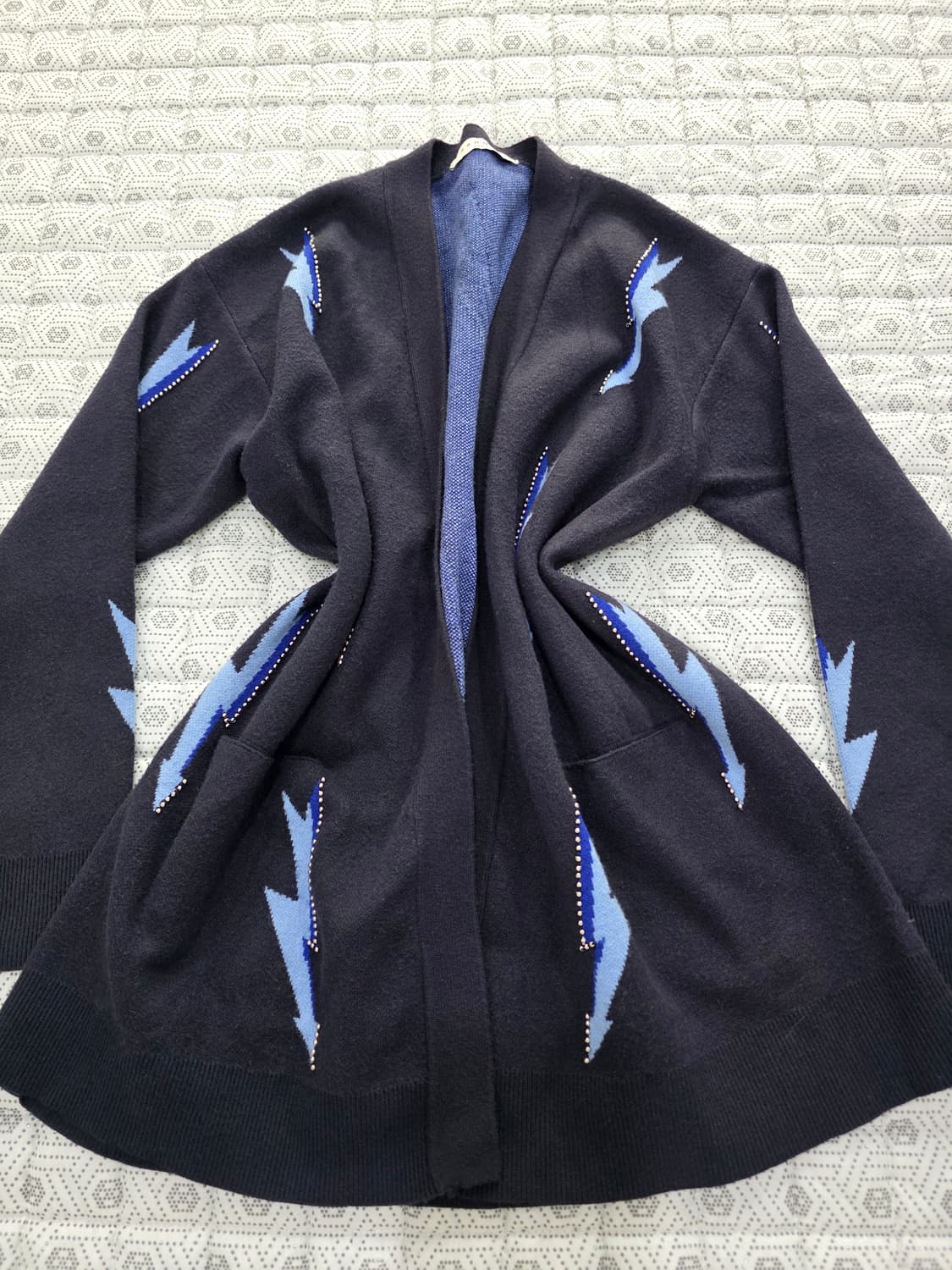 SANDRO 산드로 라이트닝 패턴 니트 가디건 Free 상품이미지2