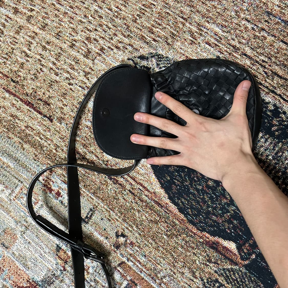 [OS] 보테가베네타 인트레치아토 위빙 벨트벡 블랙 상품이미지6