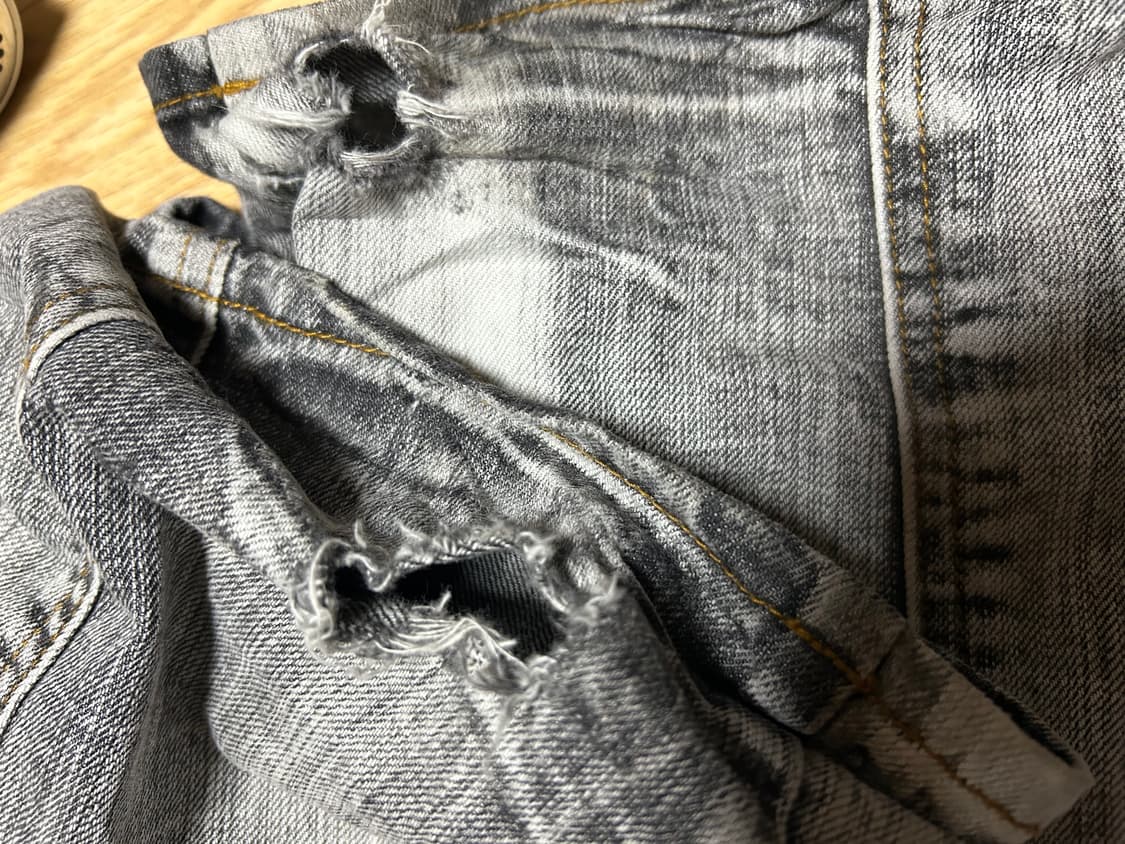 *rare design* 00s JPN 레터링 레이스업 펑크 데님팬츠 상품이미지4