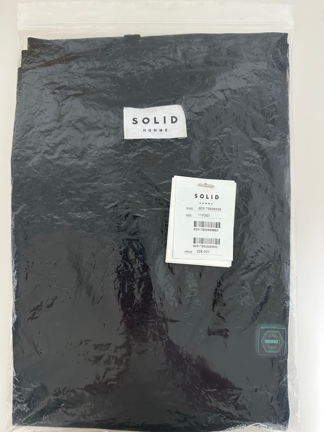 솔리드옴므 버터플라이 티셔츠(블랙,택비닐채보관,52사이즈)  상품이미지3