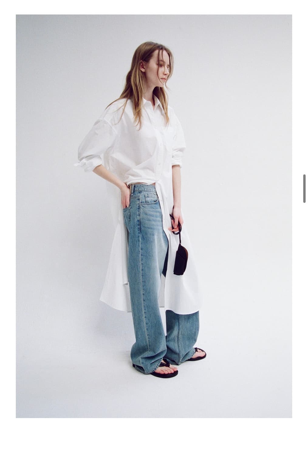 Facade pattern 클래식 스트레이트 데님 Faded blue S 상품이미지8