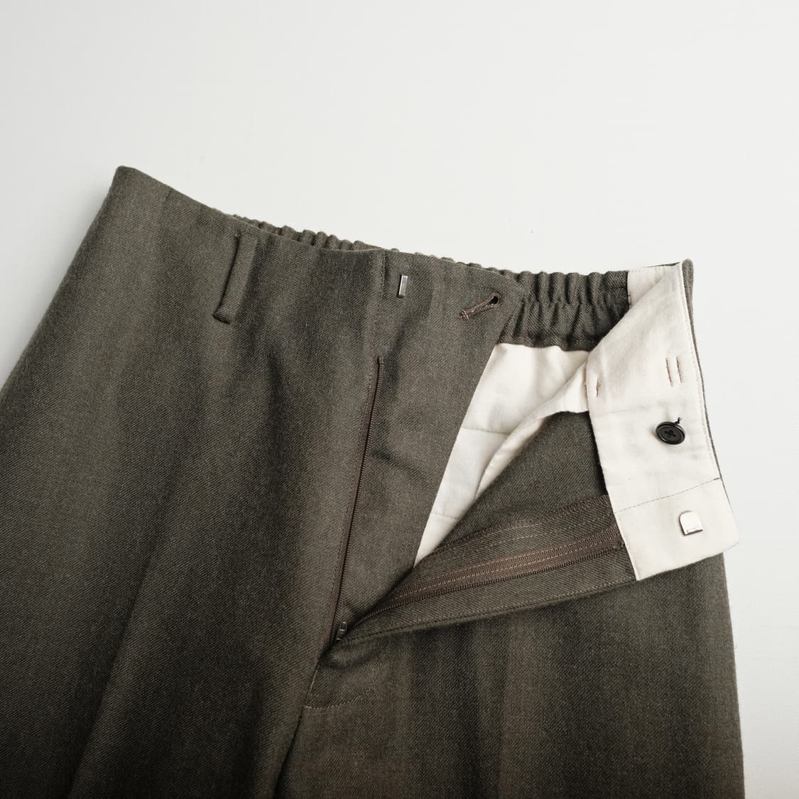 마카 울 서지 스티치리스 트라우저 팬츠 2(30)사이즈 올리브 상품이미지6