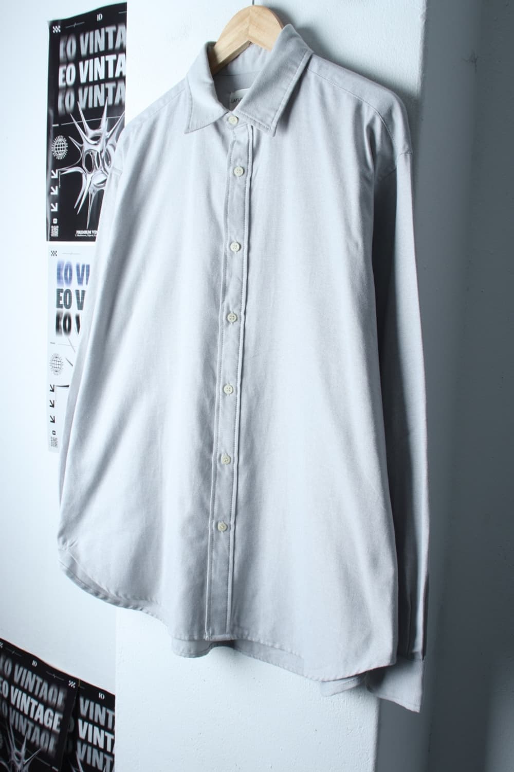 (L-XL) 라퍼지스토어 셔츠 남방 옥스포드 그레이 무지-H30727 상품이미지1