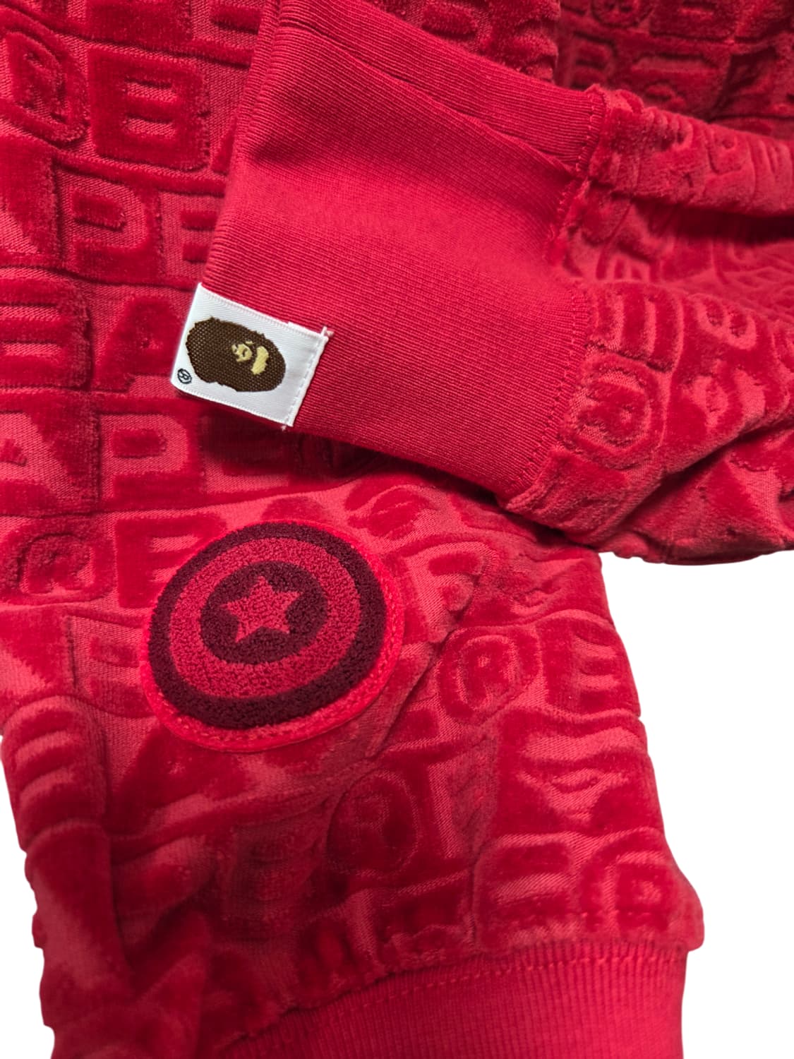 베이프 럭스 스포츠 패턴 샤크 릴렉스드 핏 Fz 후드 레드 상품이미지3