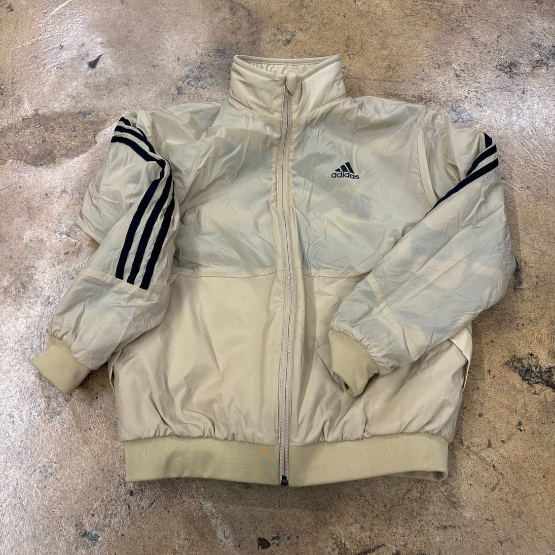 아디다스 카모 밀리터리 양면 리버시블 베이지 카키 후리스 점퍼 상품이미지5