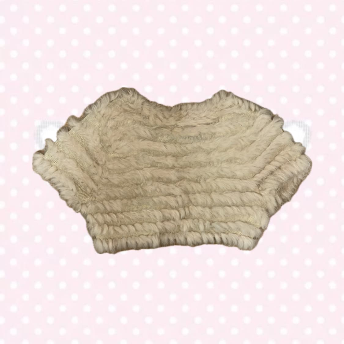 히메갸루 모리걸 베이지 아이보리 퍼 볼레로 가디건 상품이미지2