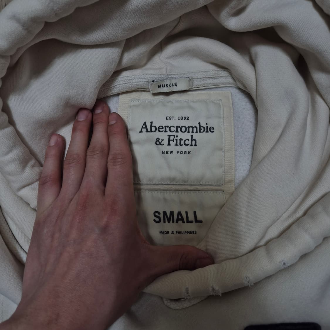아베크롬비 앤 피치 뉴욕 빅로고 기모 후드티 S(90) 상품이미지7